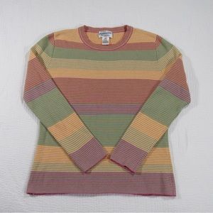 Pendleton Sweater; Medium; Petite; Pink/Yellow/Green